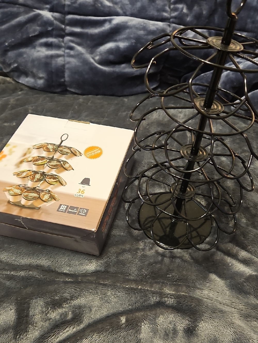 Metal Coffee Pod Carousel Holder - Black For K cups